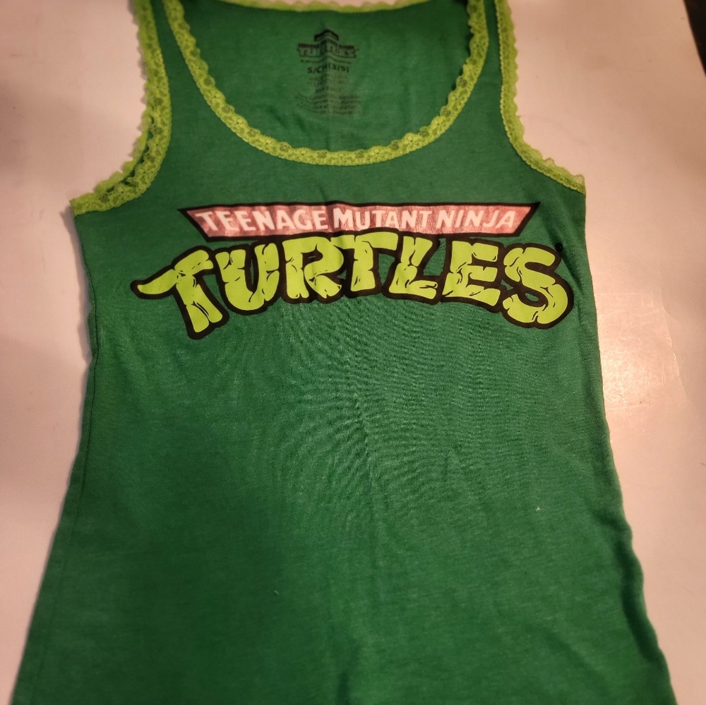 Teenage Mutant Ninja Turtle Tank Size Small Lace Trim